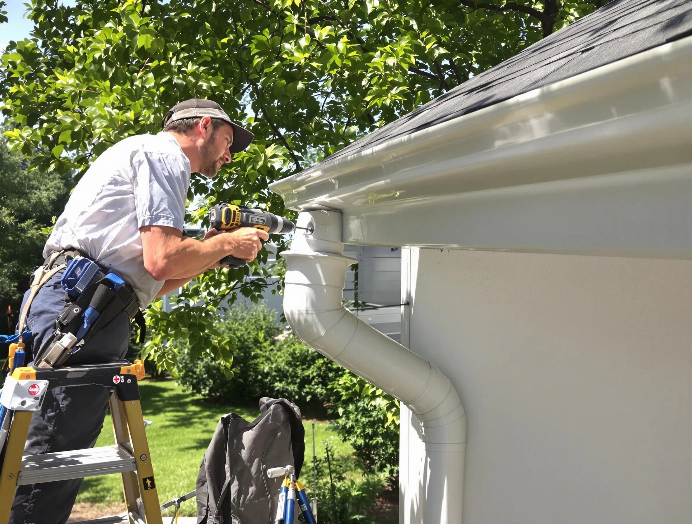 Properly installed rain gutters by Lyndhurst Roofing Company in Lyndhurst, OH