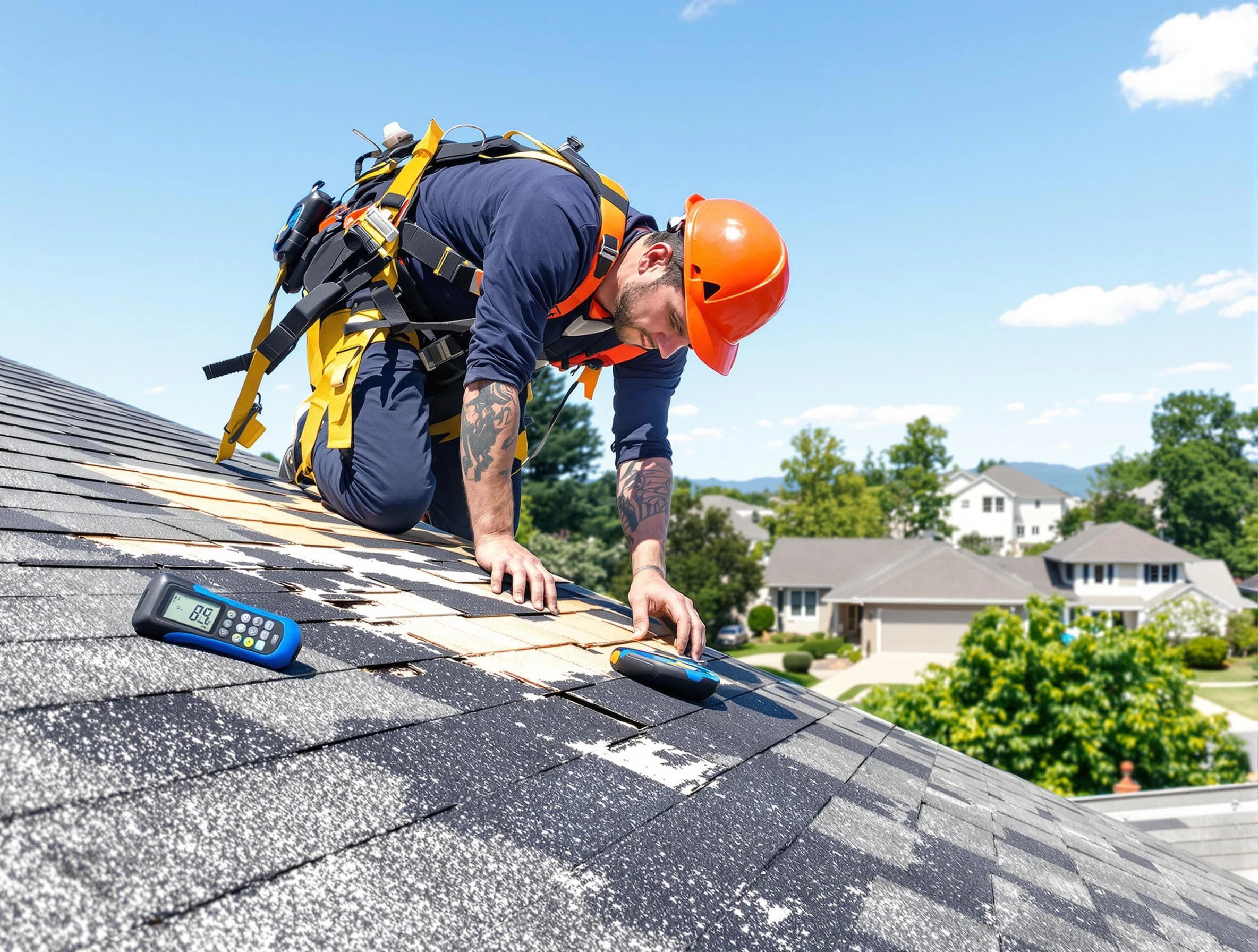 Lyndhurst Roofing Company professional performing roof repairs in Lyndhurst, OH